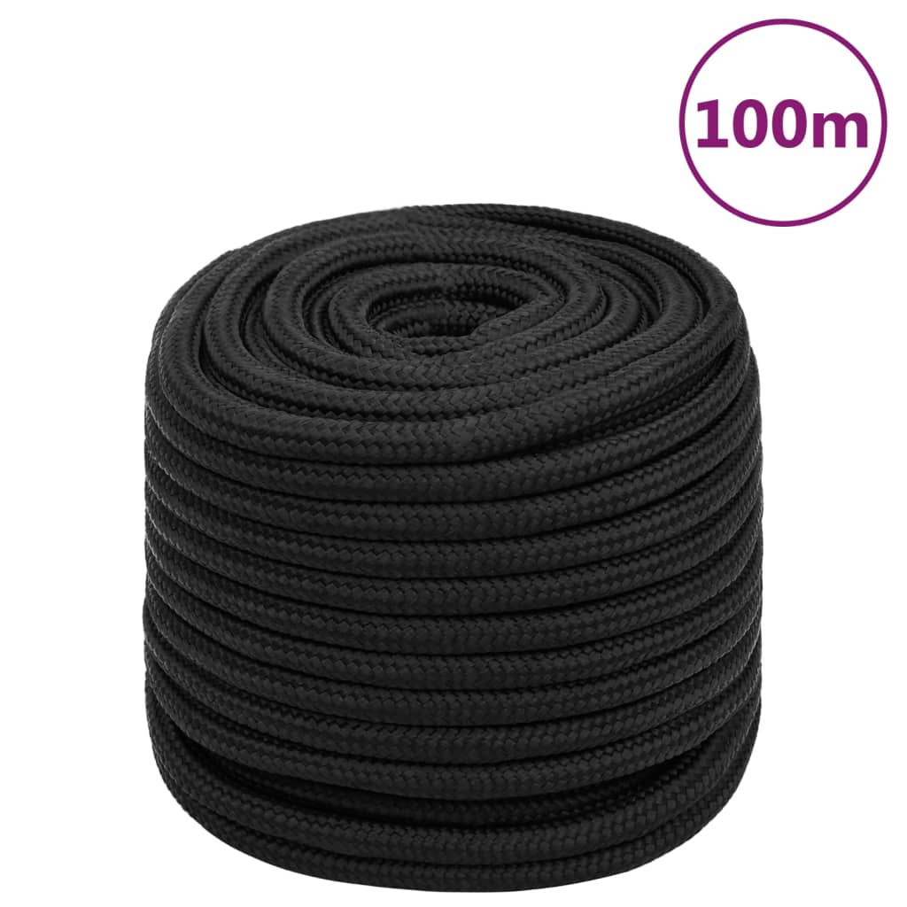 Vidaxl Boot Rope 16 mm 100 m Polroprope schwaarz