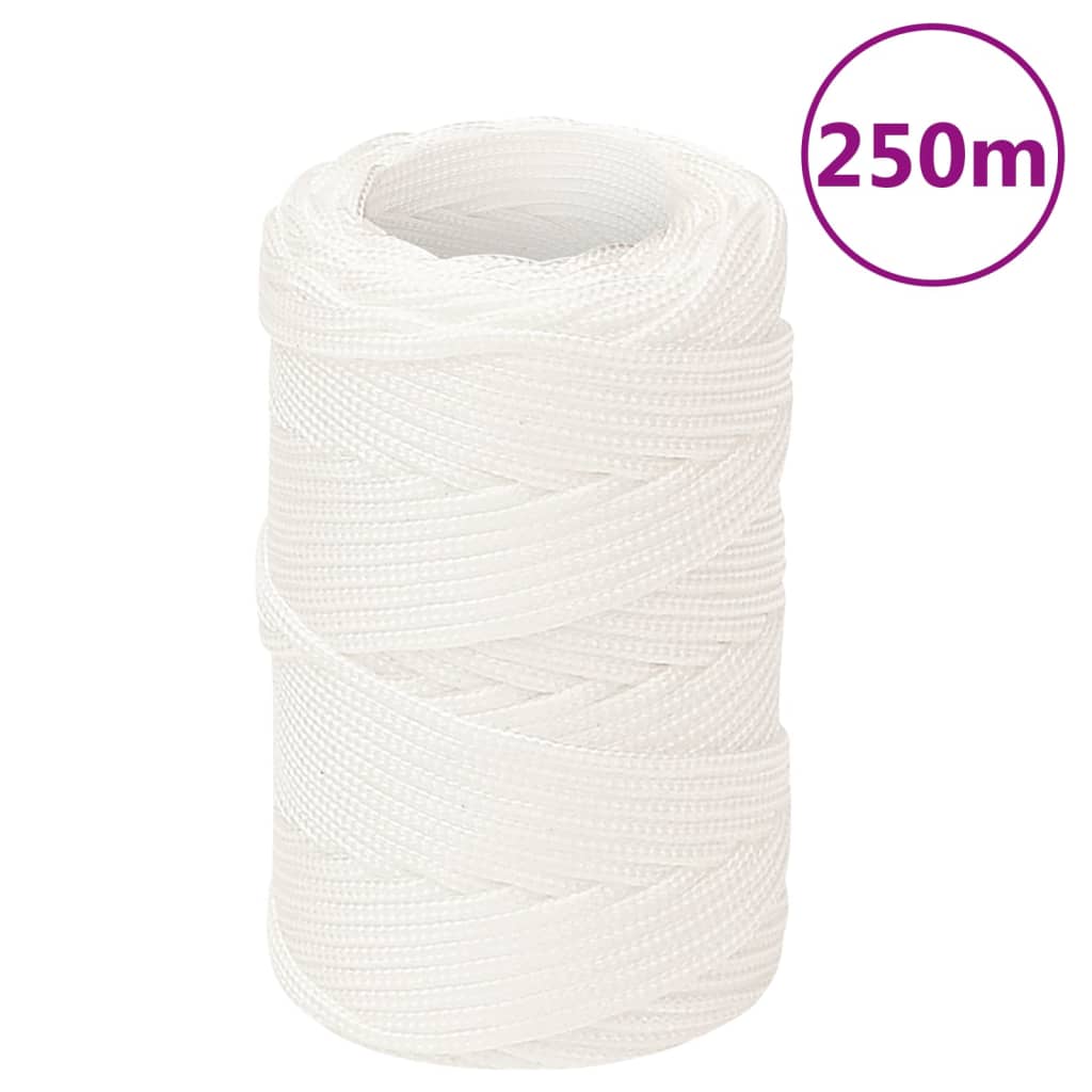 Vidaxl čoln vrv 2 mm 250 m polipropilen polno bel