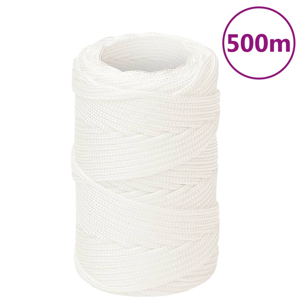 Vidaxl čolna vrvi 2 mm 500 m polipropilen polno bela