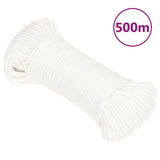 Vidaxl čolna vrvi 3 mm 500 m polipropilen polno bela
