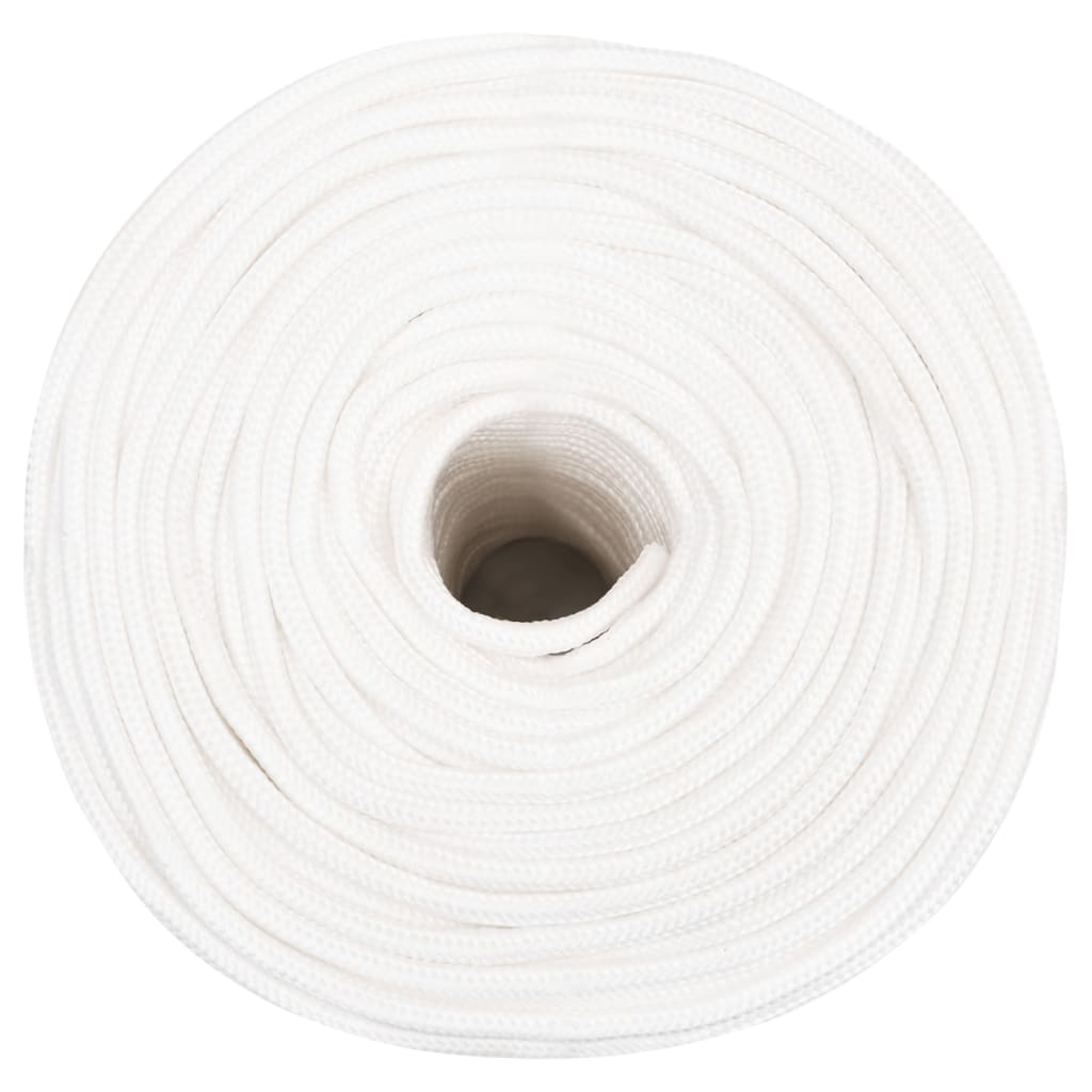 Vidaxl čolna vrvi 8 mm 100 m polipropilen polno bela