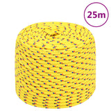 Corde de bateau vidaxl 10 mm 25 m en jaune en polypropylène