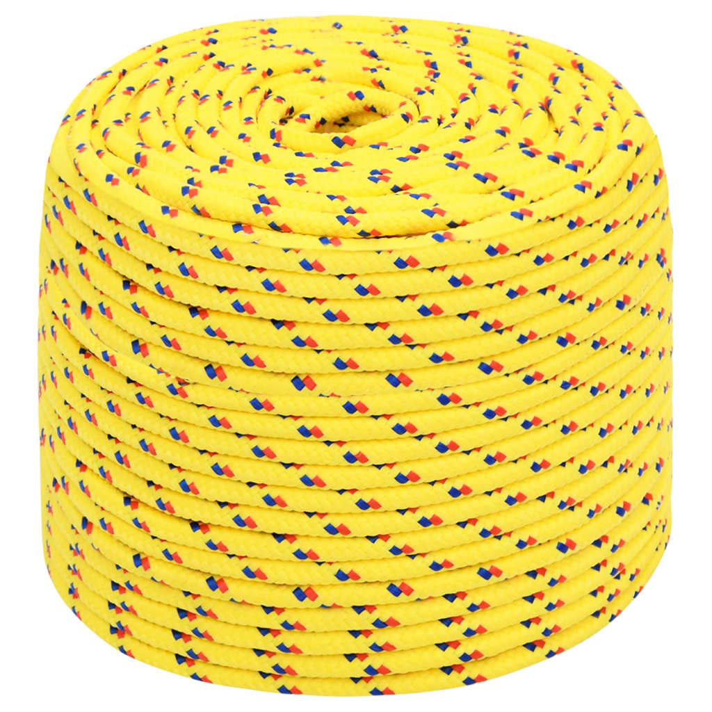Corde de bateau vidaxl 10 mm 25 m en jaune en polypropylène