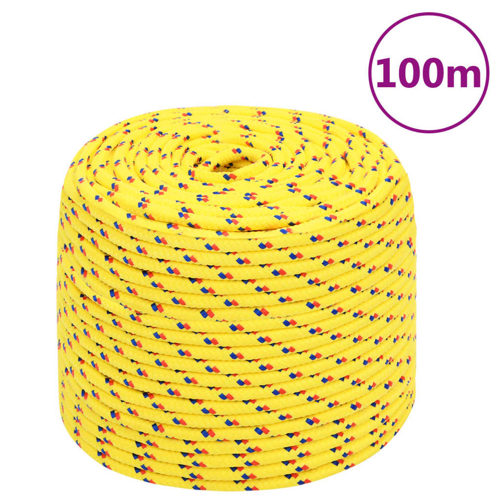 Corde de bateau vidaxl 10 mm 100 m en jaune en polypropylène