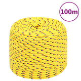 Corde de bateau vidaxl 10 mm 100 m en jaune en polypropylène