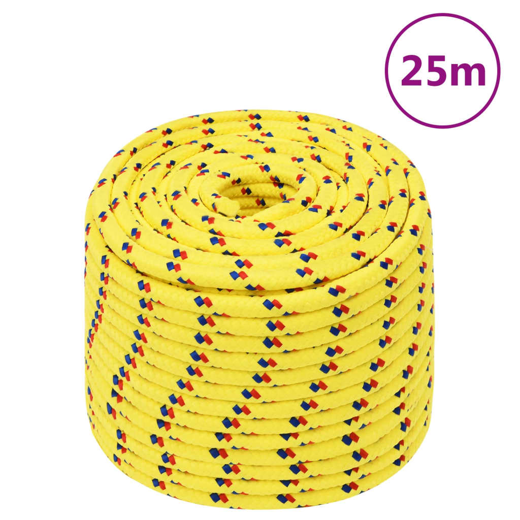 Vidaxl -Bootseil 12 mm 25 m Polypropylengelb