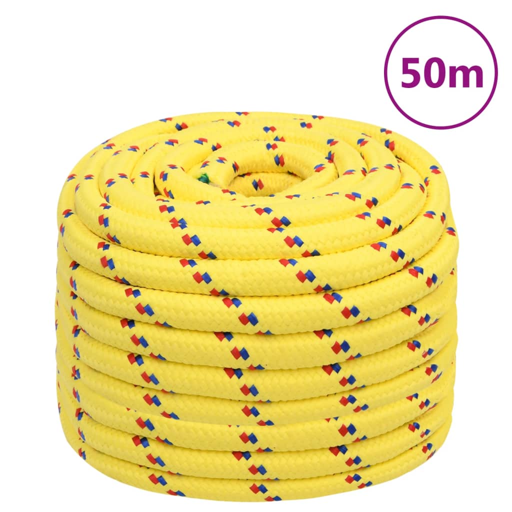 Vidaxl -Bootseil 20 mm 50 m Polypropylengelb