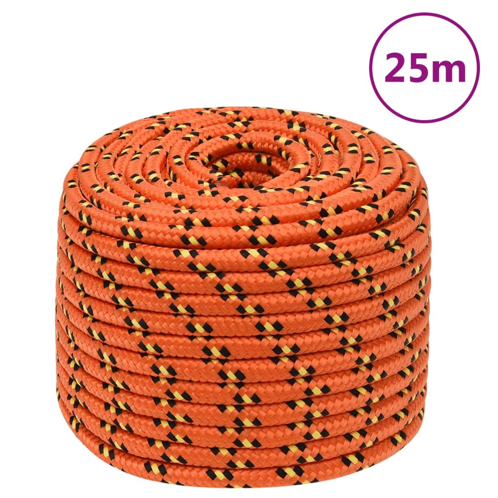 Vidaxl -Bootseil 12 mm 25 m Polypropylenorange