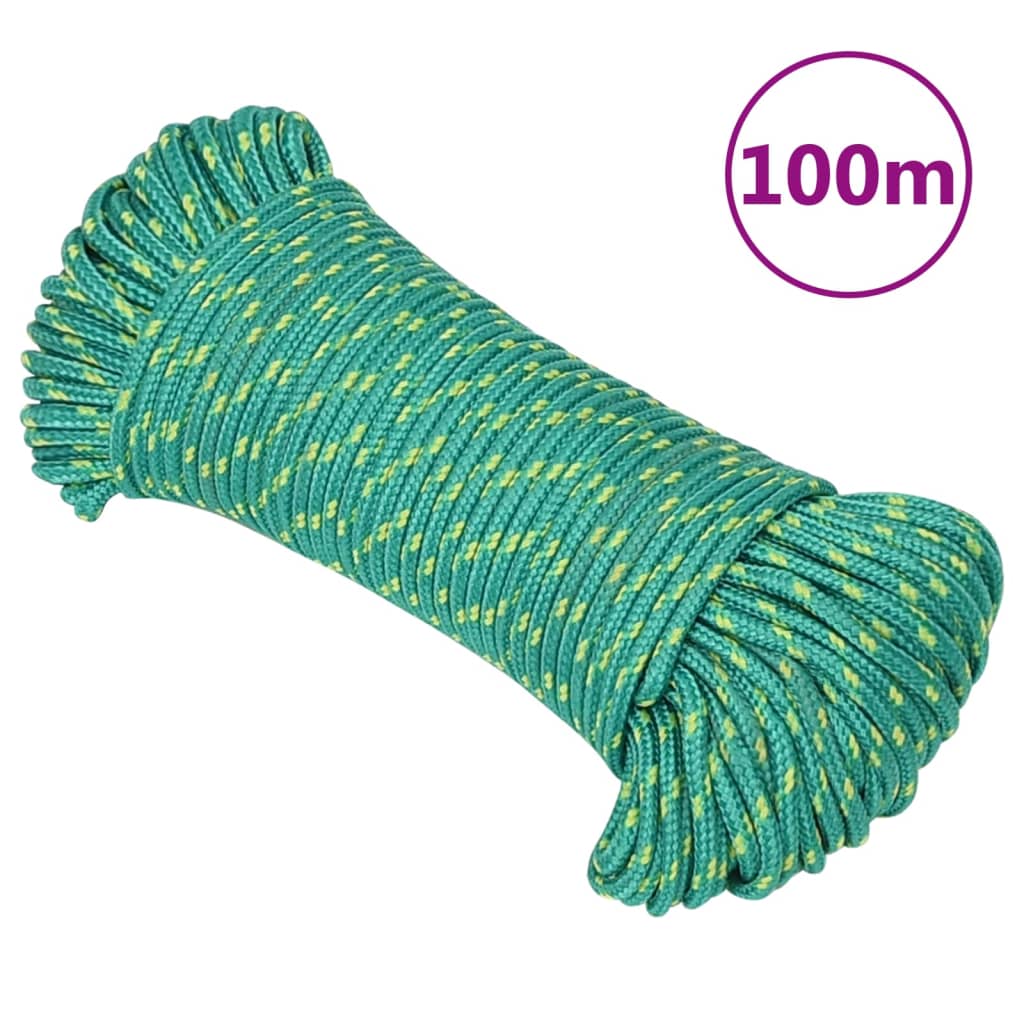 Vidaxl -Bootseil 4 mm 100 m Polypropylengrün
