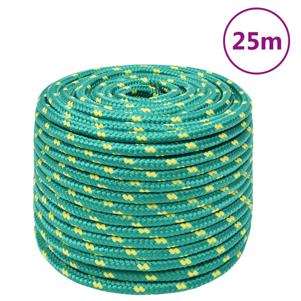 Vidaxl -Bootseil 12 mm 25 m Polypropylengrün