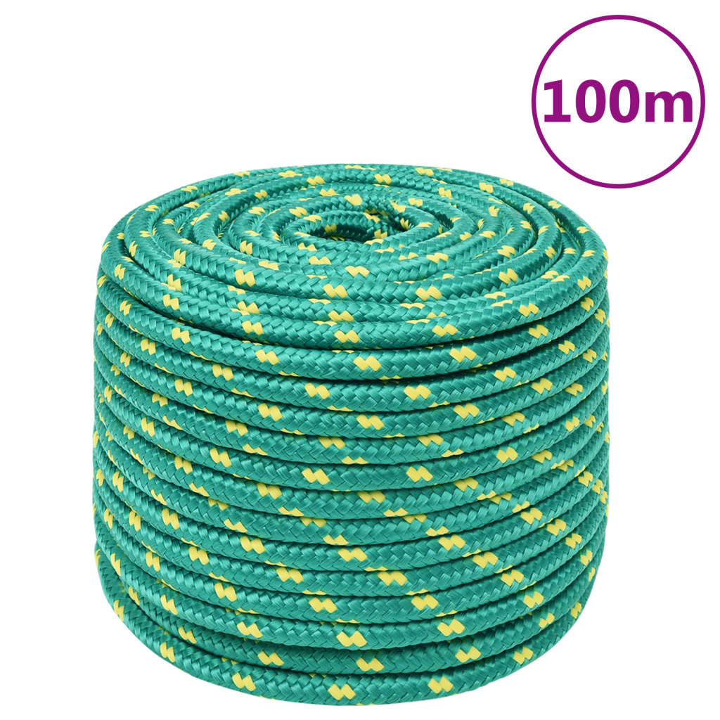 Vidaxl -Bootseil 12 mm 100 m Polypropylengrün