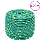 Vidaxl -Bootseil 12 mm 100 m Polypropylengrün