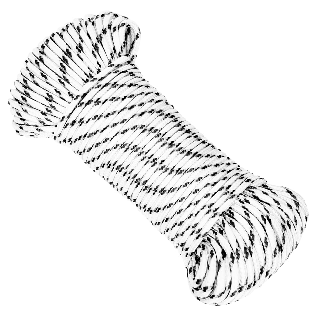 Vidaxl Boot Rope Braved 5 MMX250 m Polyester Wäiss