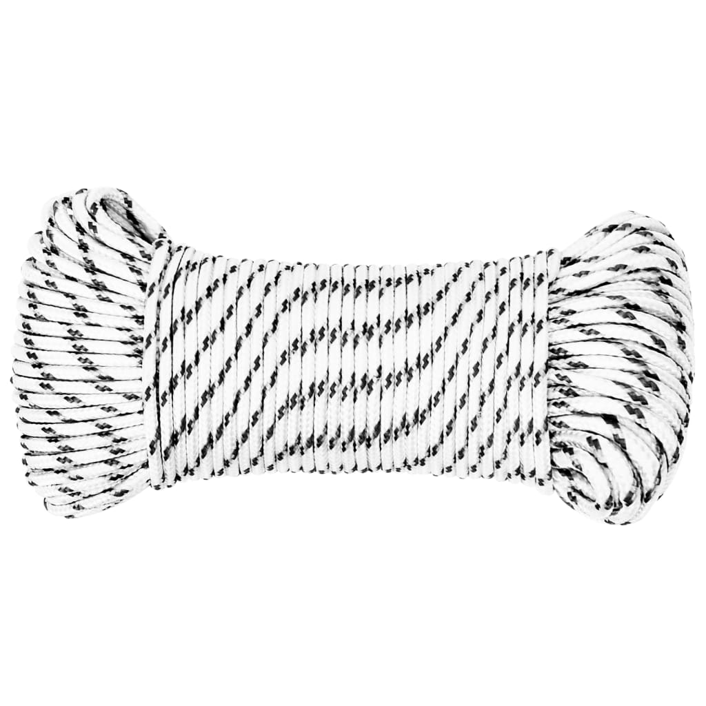 Vidaxl Boot Rope Braved 5 MMX250 m Polyester Wäiss