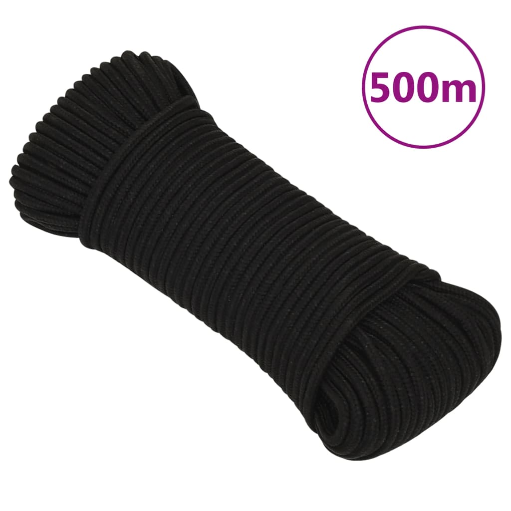 Vidaxl Werkouw 3 mm 500 m polyester černá