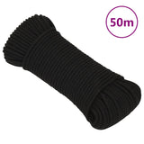 Vidaxl Werkouw 4 mm 50 m polyester sort