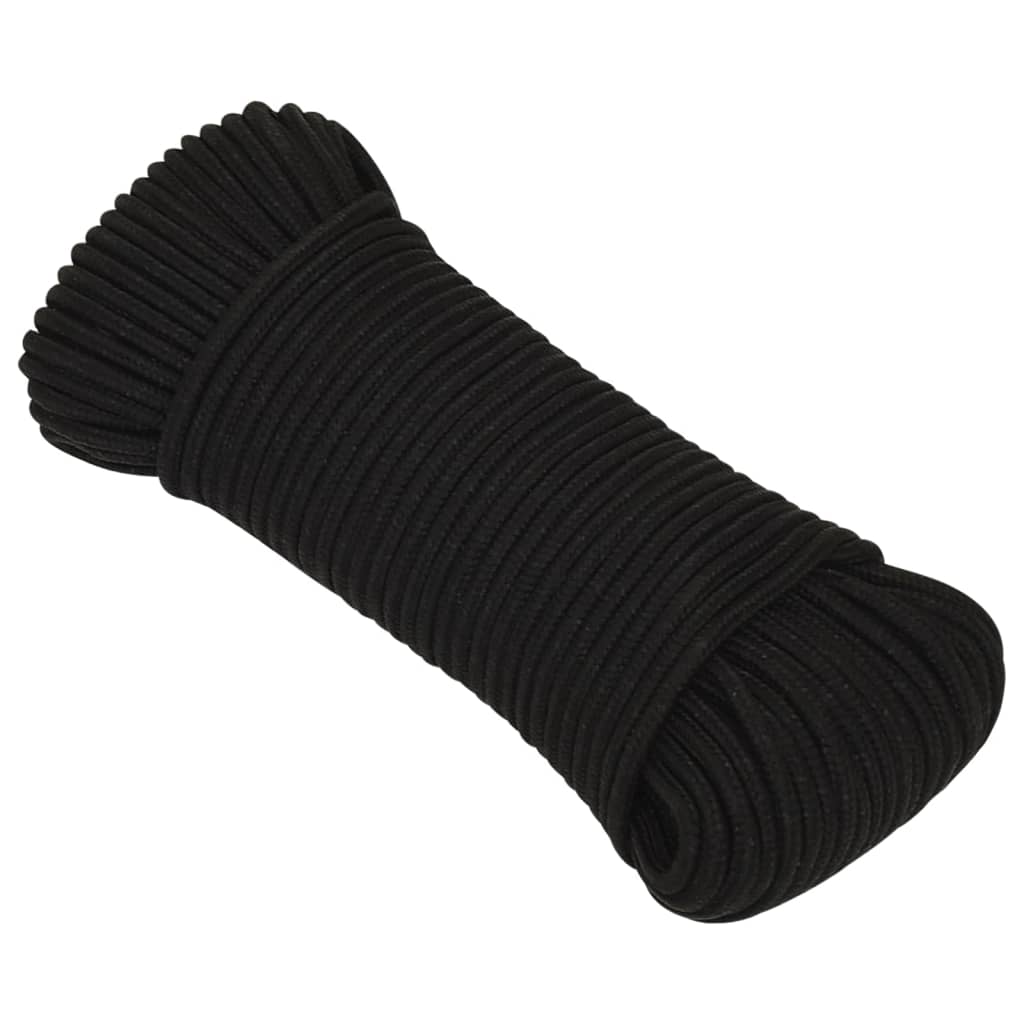 Vidaxl Werkouw 4 mm 50 m polyester sort