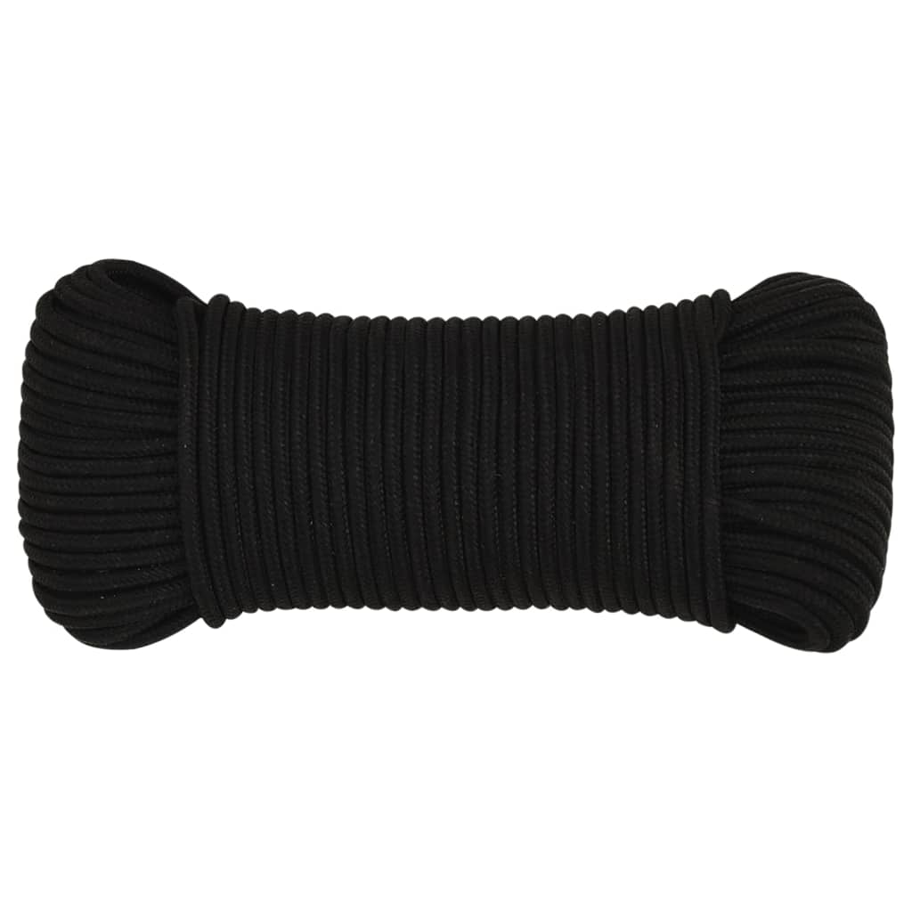Vidaxl Werkouw 4 mm 50 m polyester sort