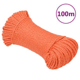 Vidaxl werkouw 6 mm 100 m polipropene oranje