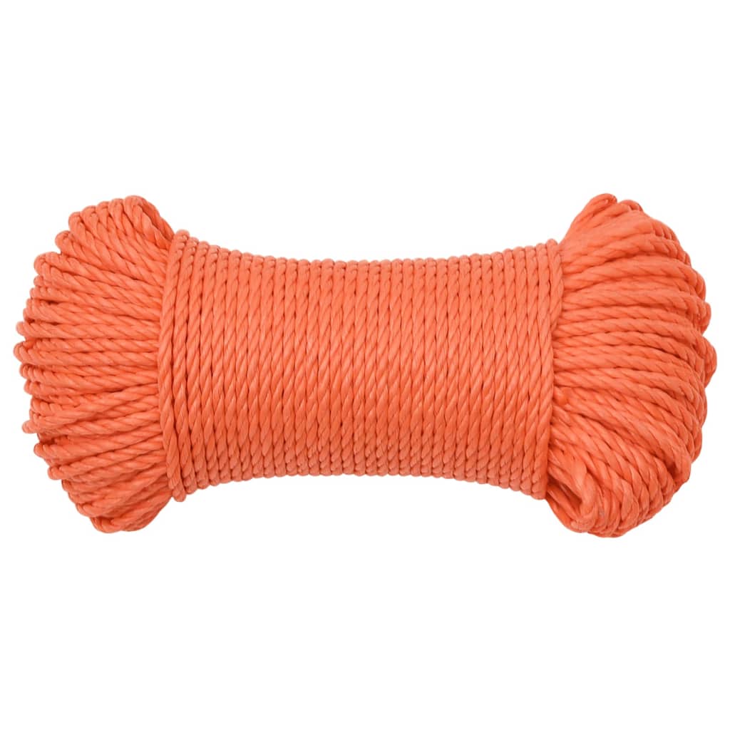 Vidaxl werkouw 6 mm 100 m polipropene oranje