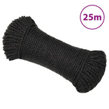 Vidaxl werkouw 8 mm 25 m Polroprope schwaarz