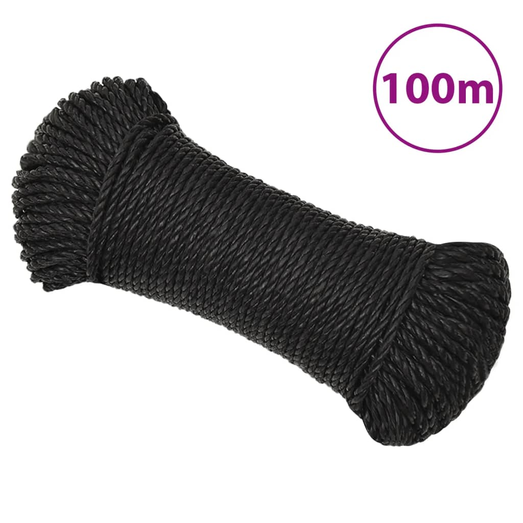 Vidaxl werkouw 8 mm 100 m Polroprope schwaarz