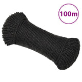 Vidaxl werkouw 8 mm 100 m Polroprope schwaarz