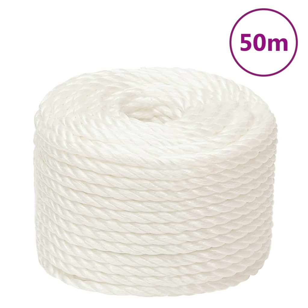 Vidaxl werkouw 14 mm 50 m Polroprope wäiss