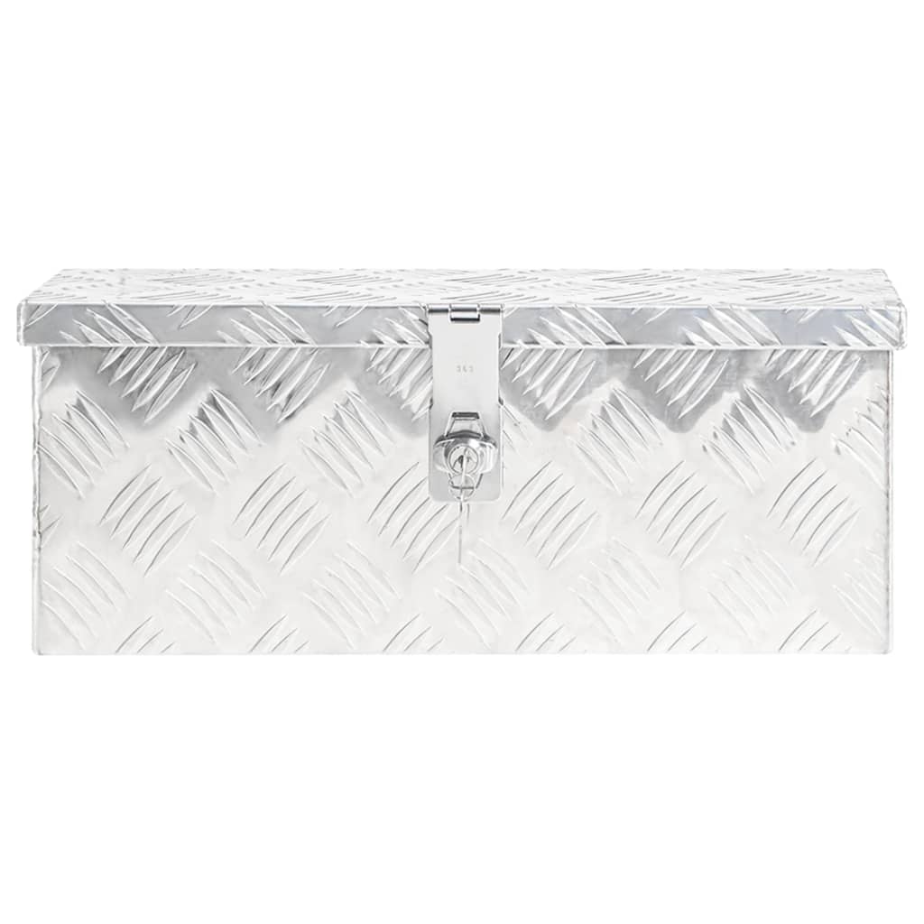 Vidaxl Späichere Box 50x15x20.5 cm Aluminiums Sëlwer faarweg