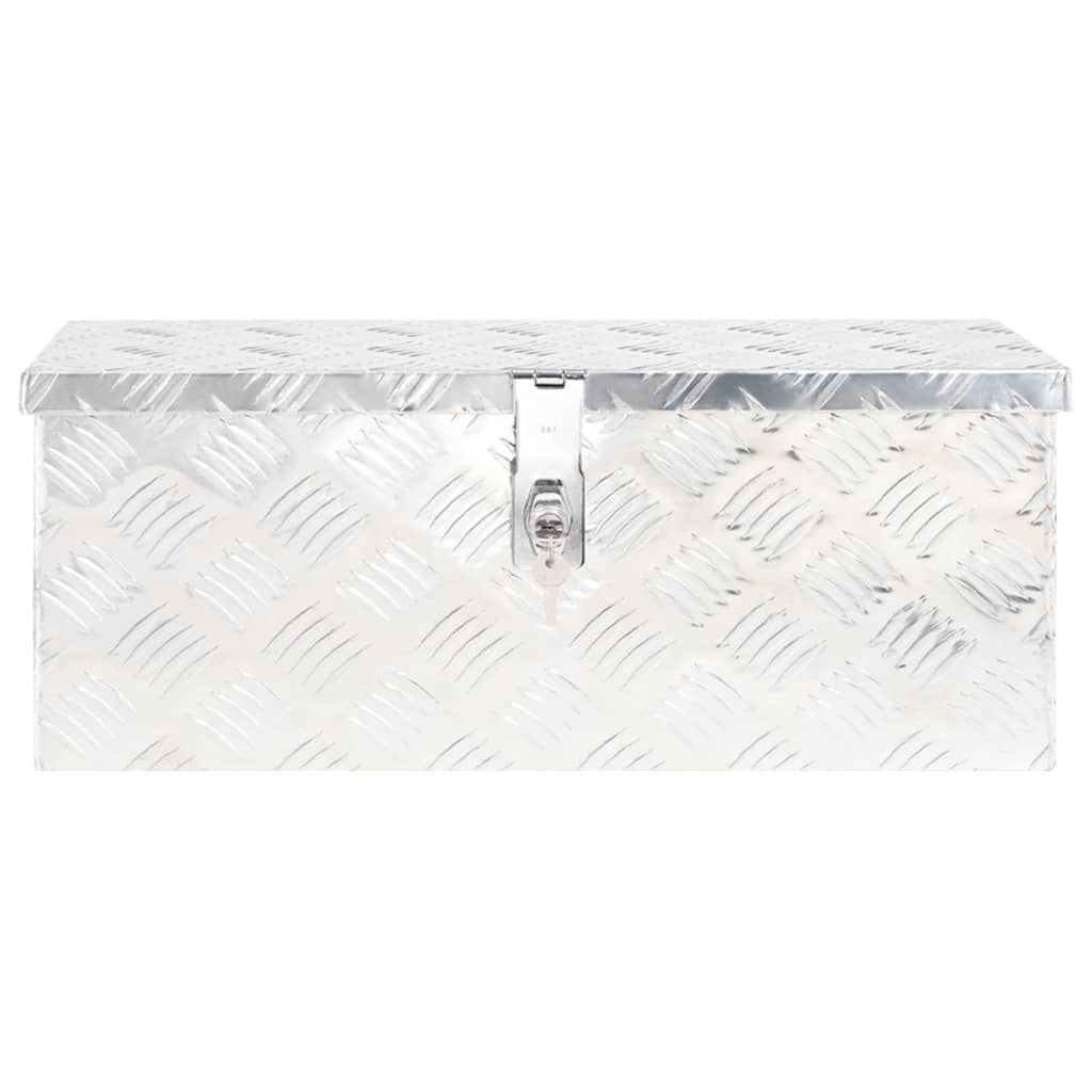 Vidaxl Storage Box 60x23.5x23 cm aluminijasta srebrna obarvana