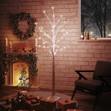 Vidaxl Berkenboom LED 96 LEDs warm weiß 180 cm Weiß