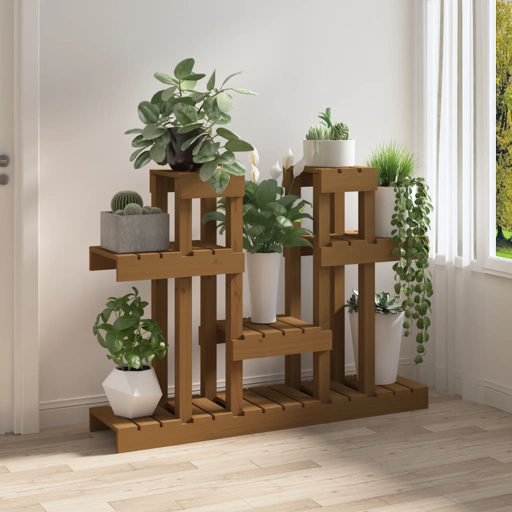 Vidaxl Plant Standard 104.5x25x77,5 cm Miele di pino solido marrone