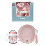MEPAL SERVE Piccoli fiori olandesi e farfalle Pink in 3 pezzi