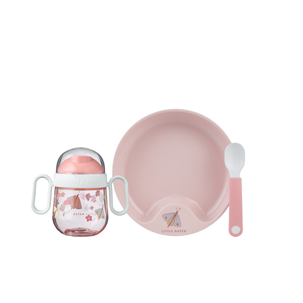 MEPAL SERVE Piccoli fiori olandesi e farfalle Pink in 3 pezzi