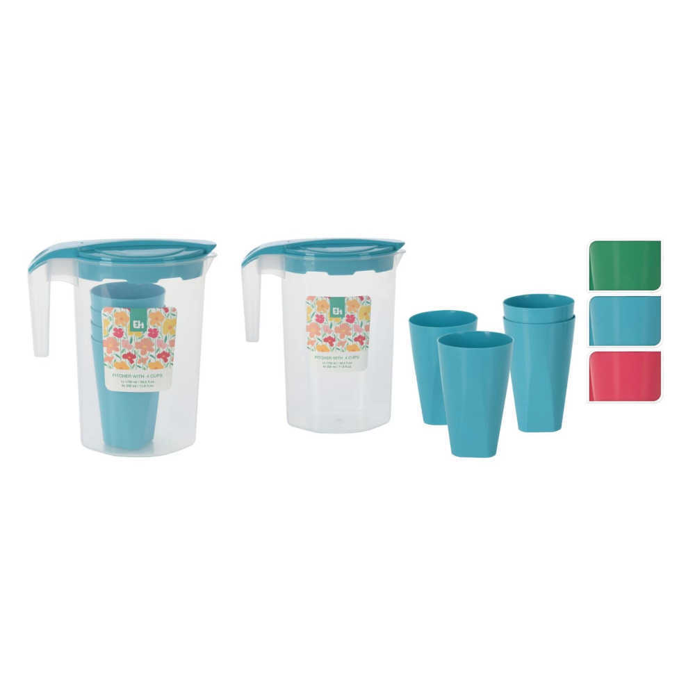 Excellent Houseware Pass with 4 glasses different colors
