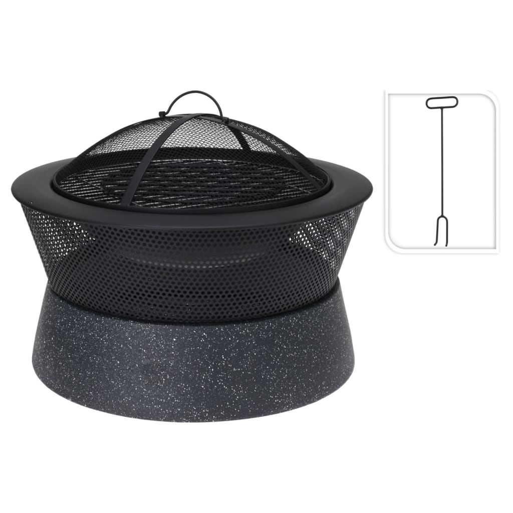 Progarden Progarden Fire Bowl s grilem kolem 54,5x54,5x38 cm černá