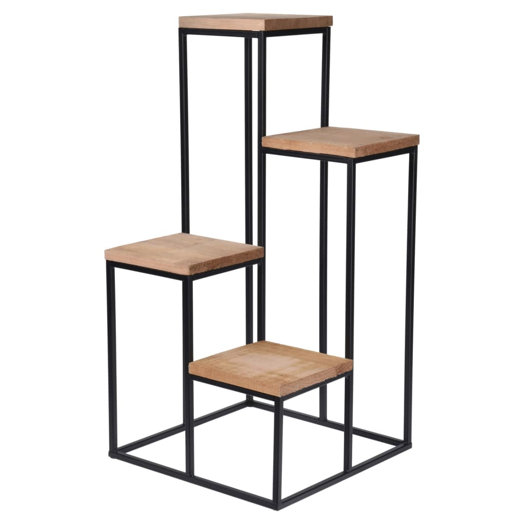 Hjem Styling Home Styling Plant Standard med 4 planker Natural og sort