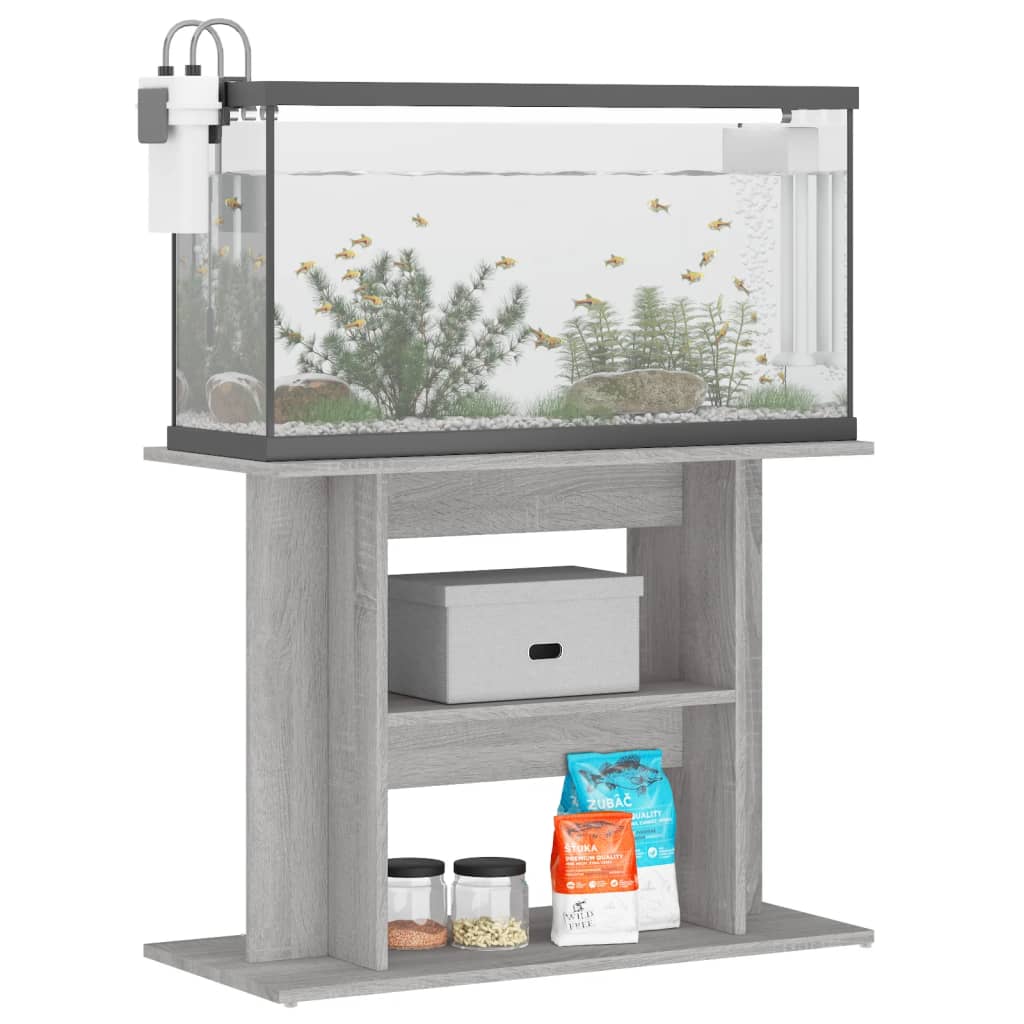 Vidaxl Aquarium Standard 80x35x60 cm Forarbejdet træ Betongrijs