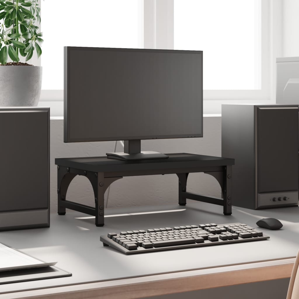 VidaXL Monitor standard 37x23x14 cm Processed Wood Black