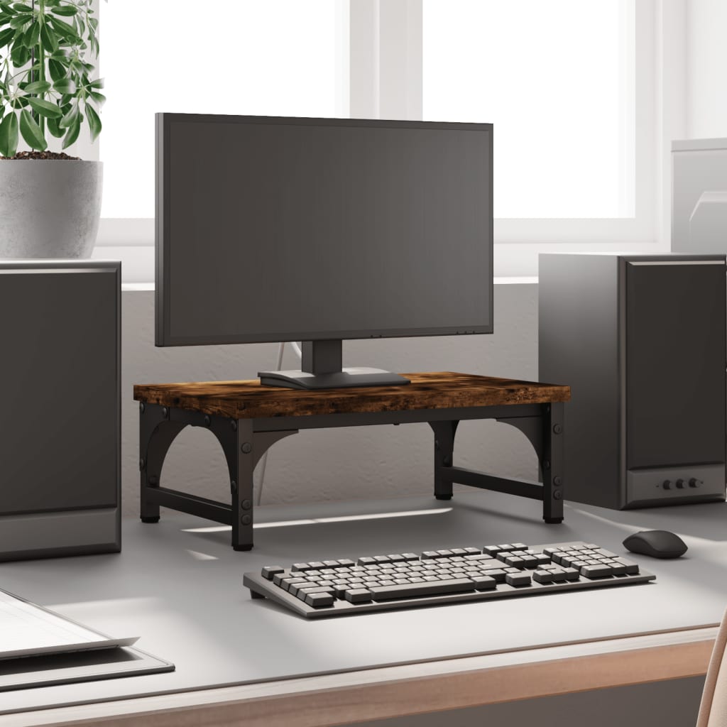 Vidaxl Monitor Standard 37x23x14 cm Colore di quercia affumicata in legno elaborato