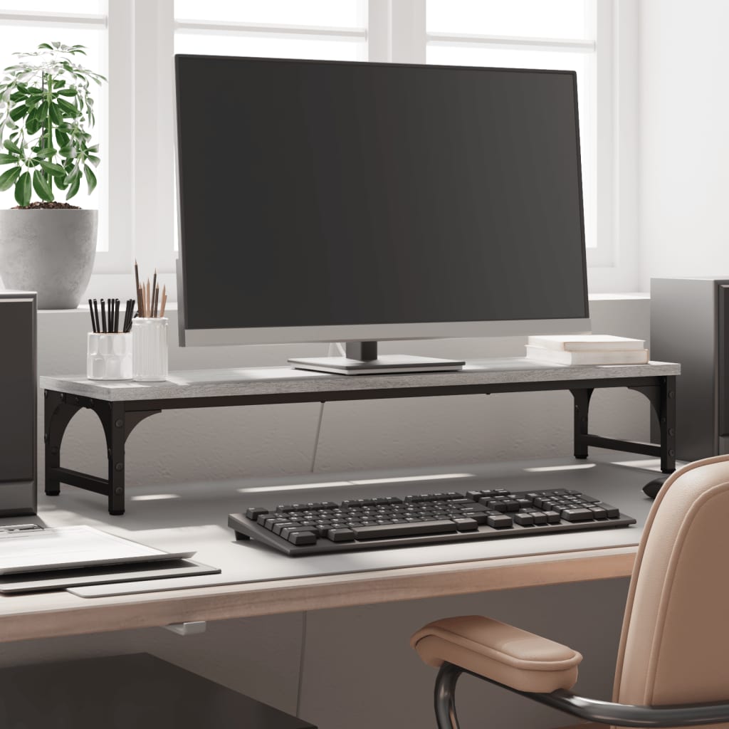 Vidaxl Monitor Standard 85x23x15,5 cm Forarbejdet trægrå sonoma eg