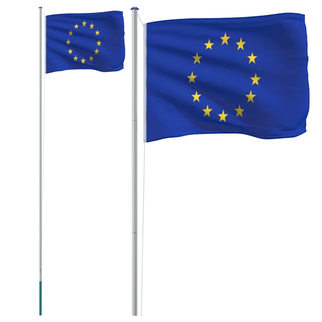 Zastava Vidaxl z Flagpole Europe 6,23 m aluminij