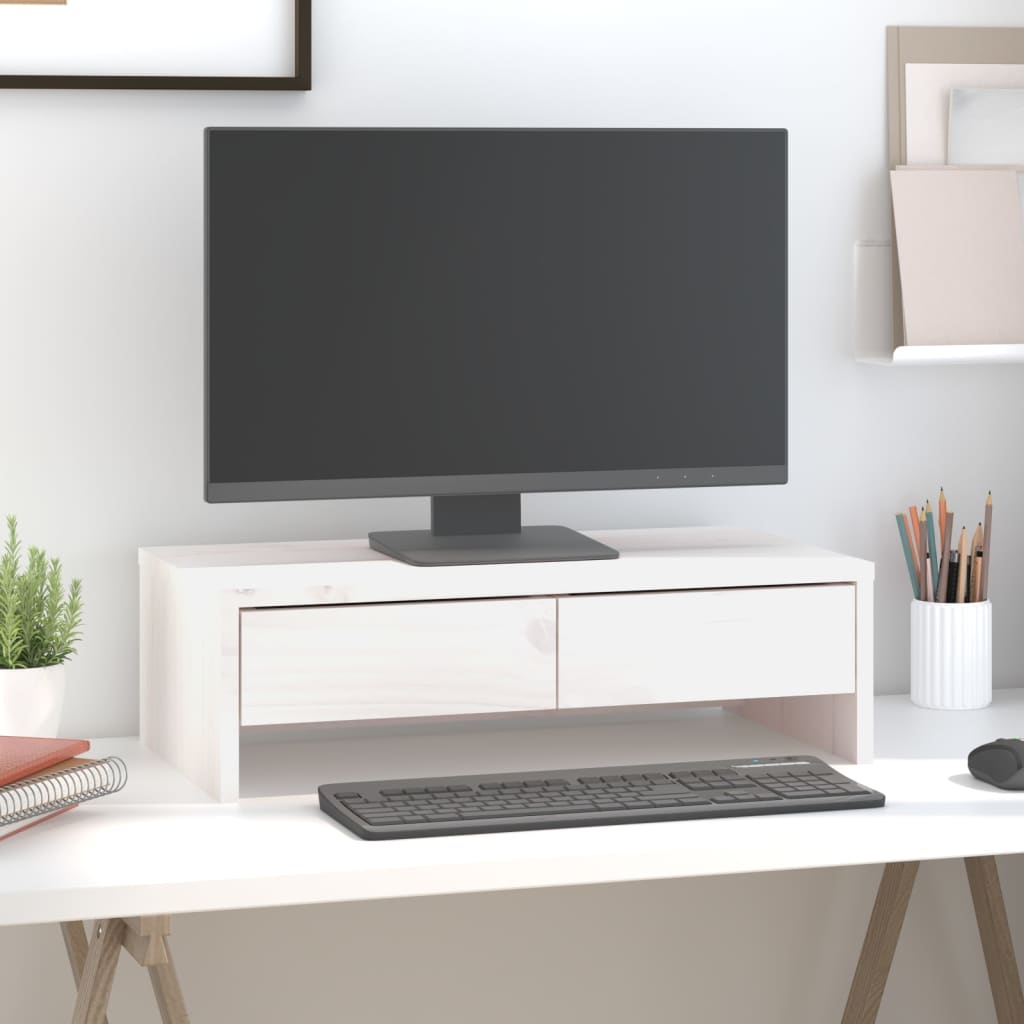 Monitor vidaxl stoi 50 x 27x15 cm stałą sosną białą