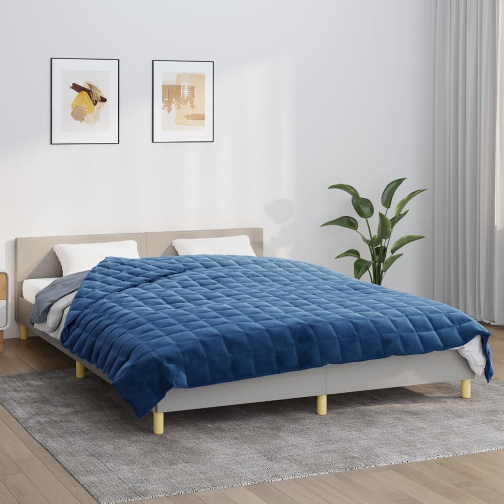 Vidaxl Weakage Teppe 220x235 cm 11 kg stoffblått