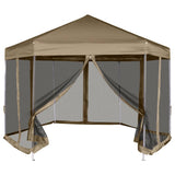 Vidaxl Party tent with walls hexagonal 3.6x3.1 m Taupe 220 g m²