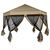 Vidaxl Party tent with walls hexagonal 3.6x3.1 m Taupe 220 g m²