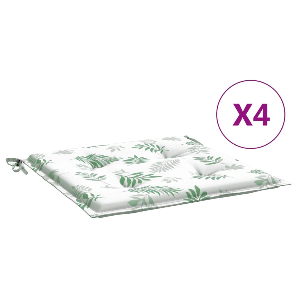 Polštáře vidaxl zahradní židle 4 ks listy vzorec 50x50x3 cm tkanina