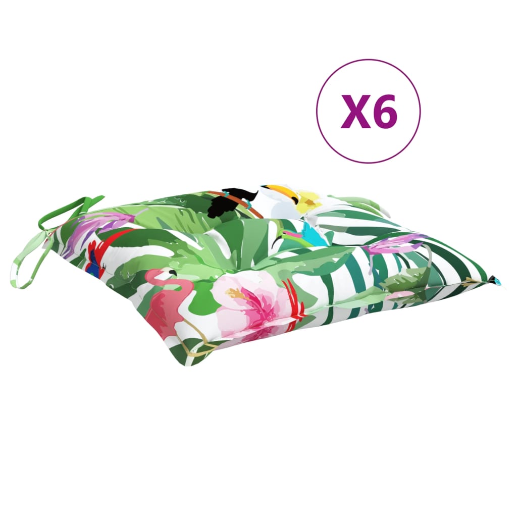 VIDAXL -Stuhlkissen 6 PCs 40x40x7 cm Fabric Multi -Colored