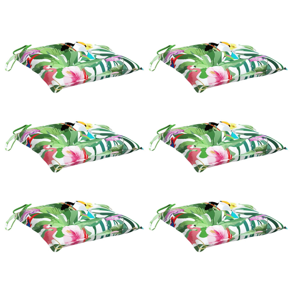 VIDAXL -Stuhlkissen 6 PCs 40x40x7 cm Fabric Multi -Colored