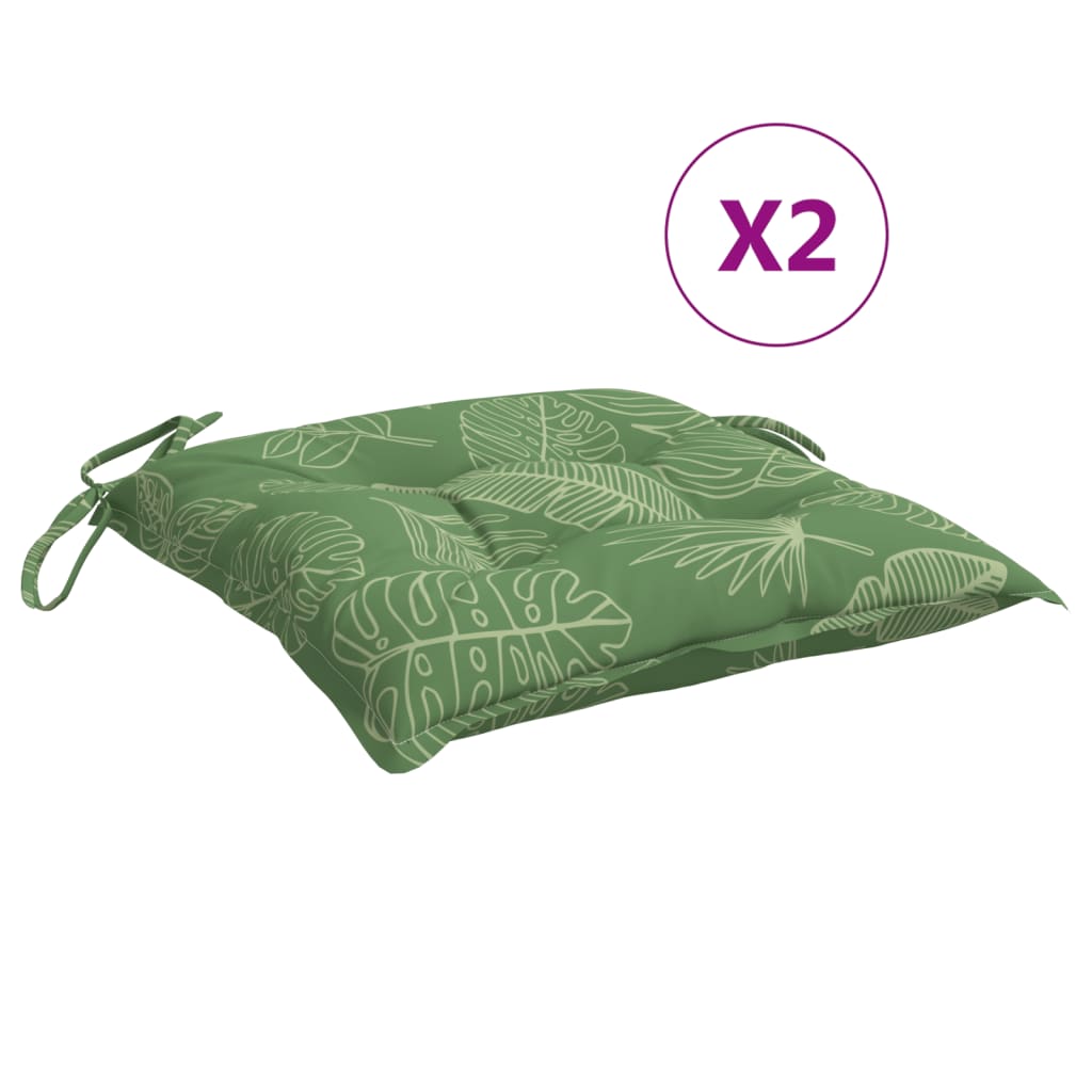 VIDAXL BLAZIralce 2 PCS Vzorec listov 40x40x7 cm tkanina
